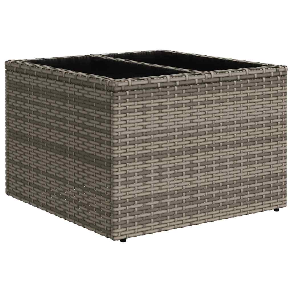 Garten-Sofa-Set 8 pcs Grau Poly-Rattan und Stahl und Glas